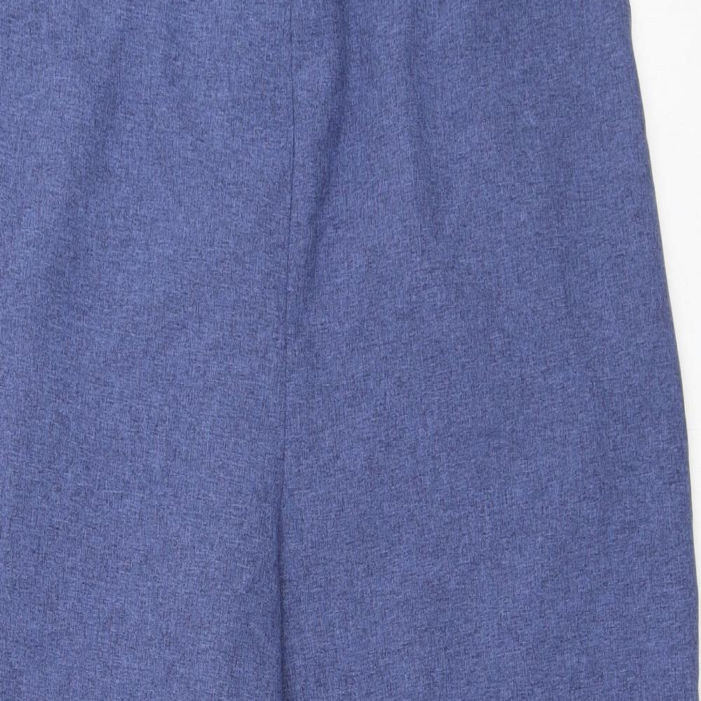 Emma Collection Womens Blue Polyester Cropped Trousers Size 34 in L25 in Regular