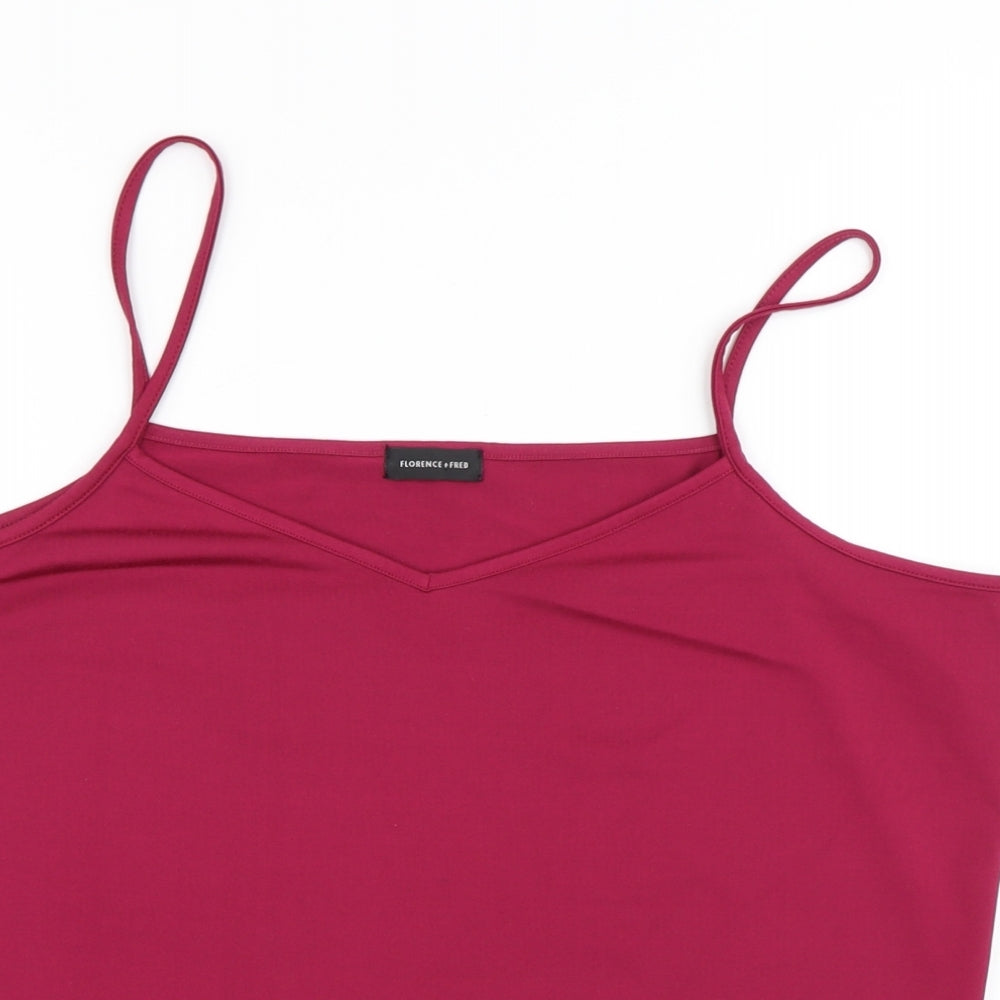 F&F Womens Purple Polyester Basic Tank Size L V-Neck