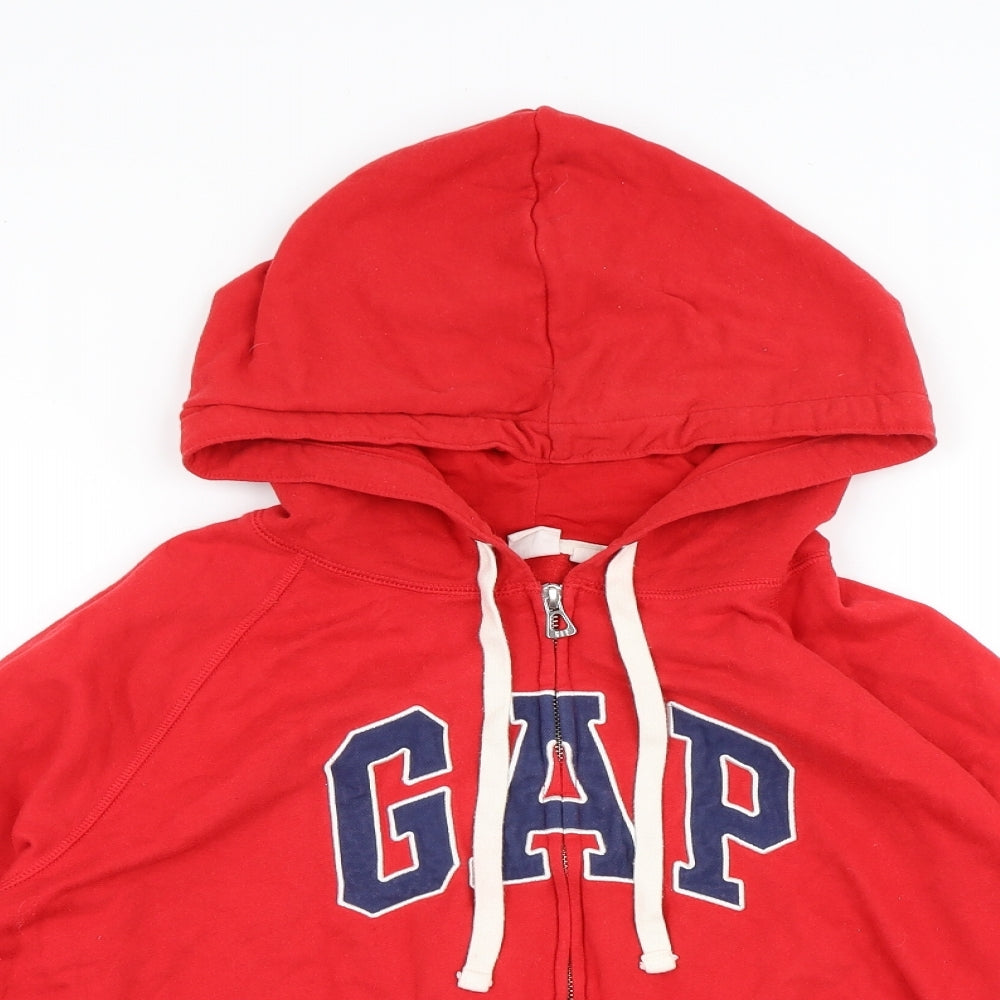 Gap Mens Red Cotton Full Zip Hoodie Size L