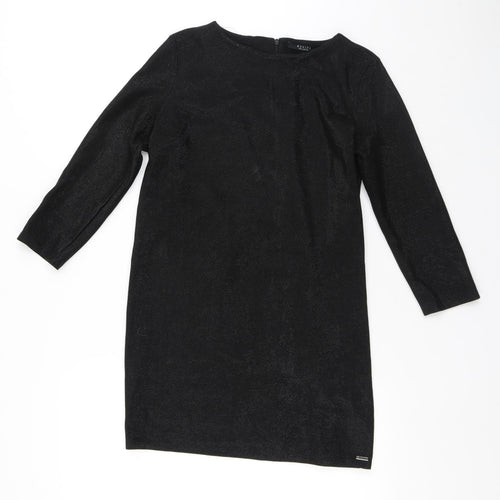 Mohito Womens Black Viscose Jumper Dress Size M Round Neck Zip