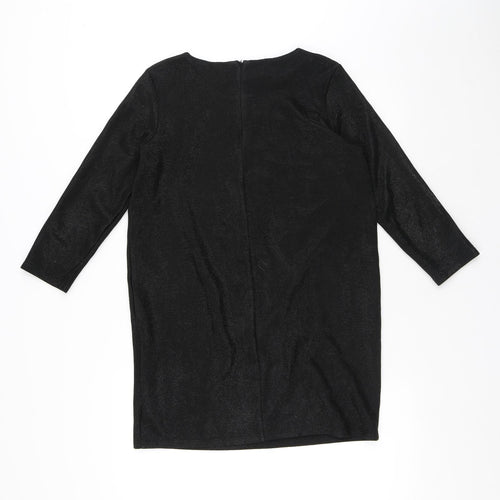 Mohito Womens Black Viscose Jumper Dress Size M Round Neck Zip