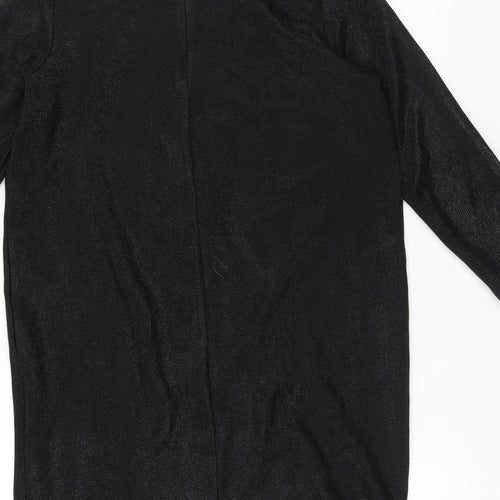 Mohito Womens Black Viscose Jumper Dress Size M Round Neck Zip