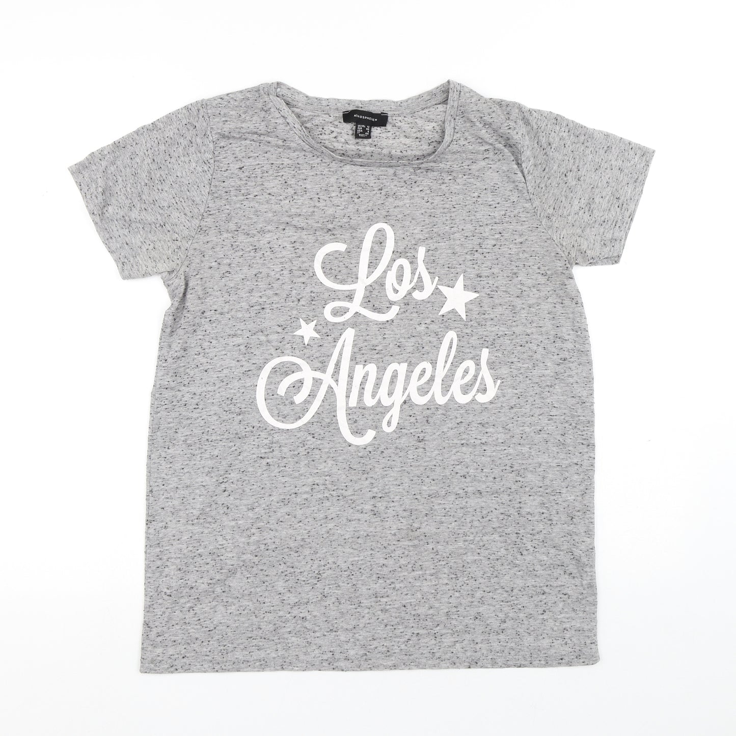 Atmosphere Womens Grey Polyester Basic T-Shirt Size 12 Round Neck - Los Angeles