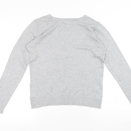 Atmosphere Womens Grey Round Neck Viscose Pullover Jumper Size 12