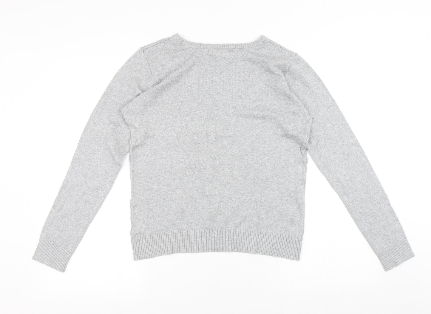 Atmosphere Womens Grey Round Neck Viscose Pullover Jumper Size 12