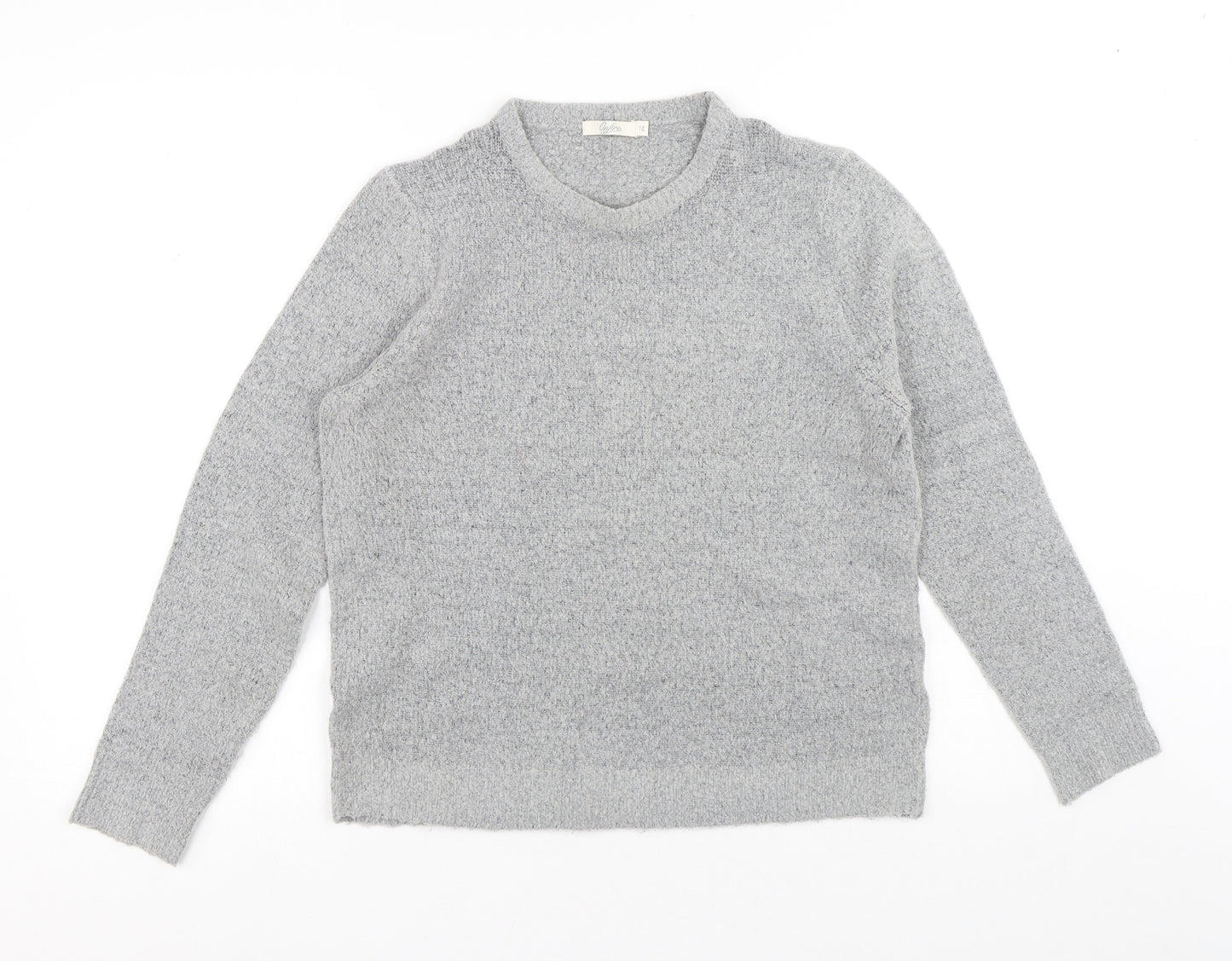 Onfire Womens Grey Round Neck Acrylic Pullover Jumper Size 14