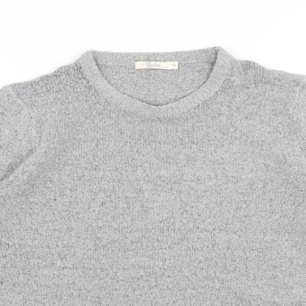 Onfire Womens Grey Round Neck Acrylic Pullover Jumper Size 14