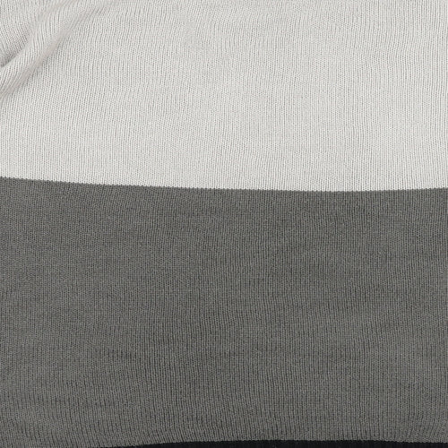 Damart Mens Grey High Neck Geometric Acrylic Pullover Jumper Size L
