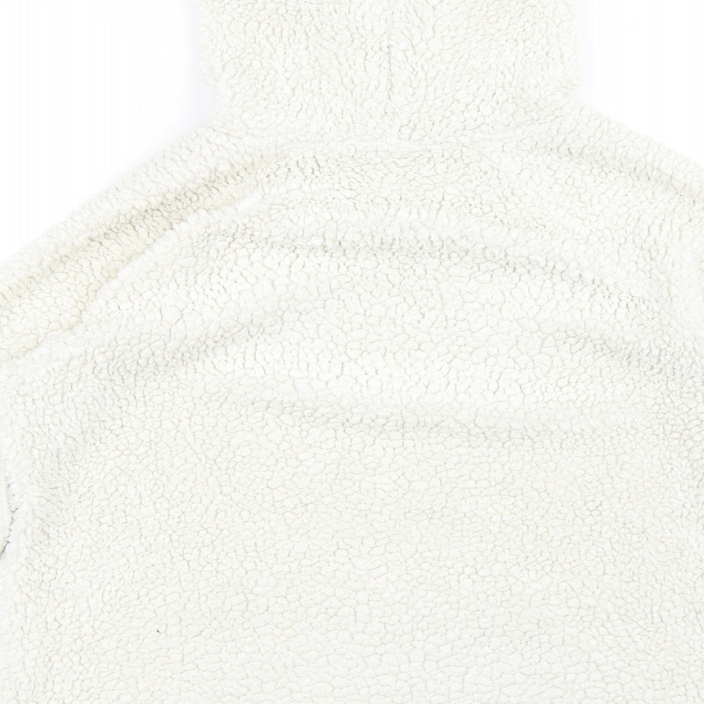 Primark Womens White Polyester Pullover Hoodie Size M Zip