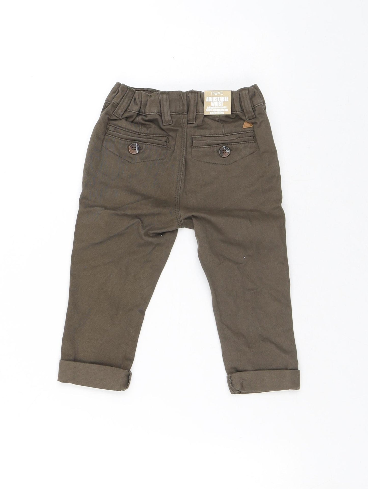 NEXT Boys Green Cotton Capri Trousers Size 9-12 Months Button