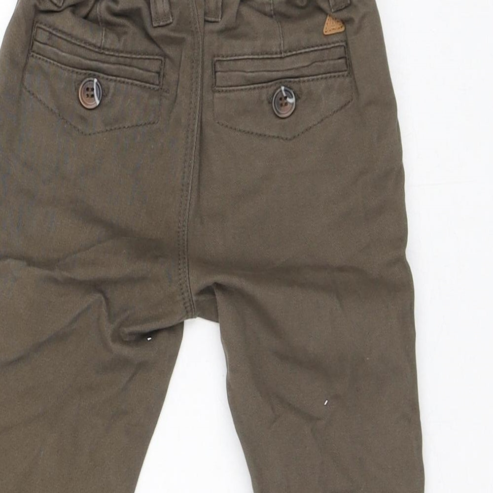 NEXT Boys Green Cotton Capri Trousers Size 9-12 Months Button