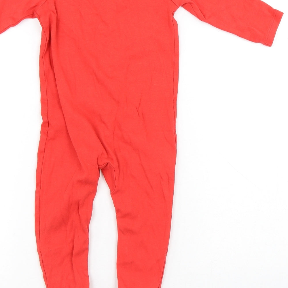 F&F Boys Red Cotton Babygrow One-Piece Size 12-18 Months Snap - Cars