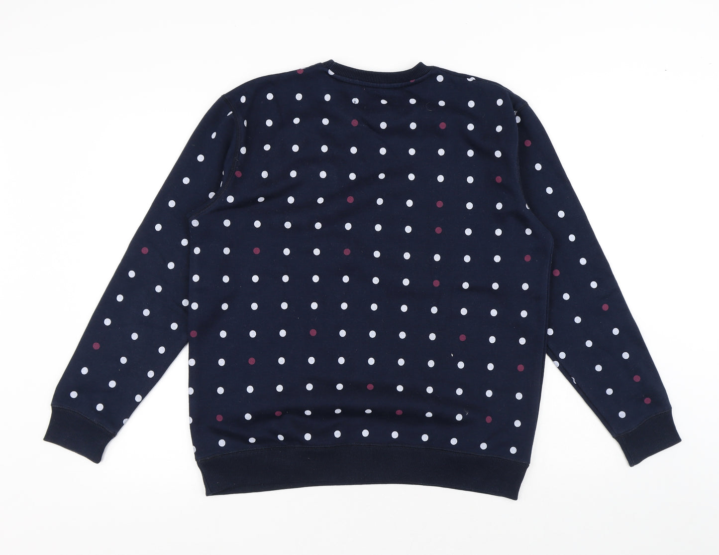 Voi Jeans Womens Blue Polka Dot Cotton Pullover Sweatshirt Size 14
