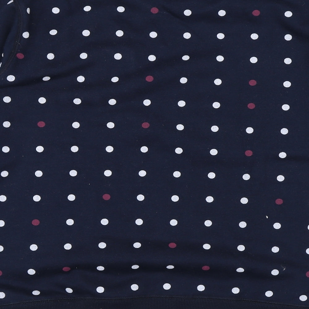 Voi Jeans Womens Blue Polka Dot Cotton Pullover Sweatshirt Size 14