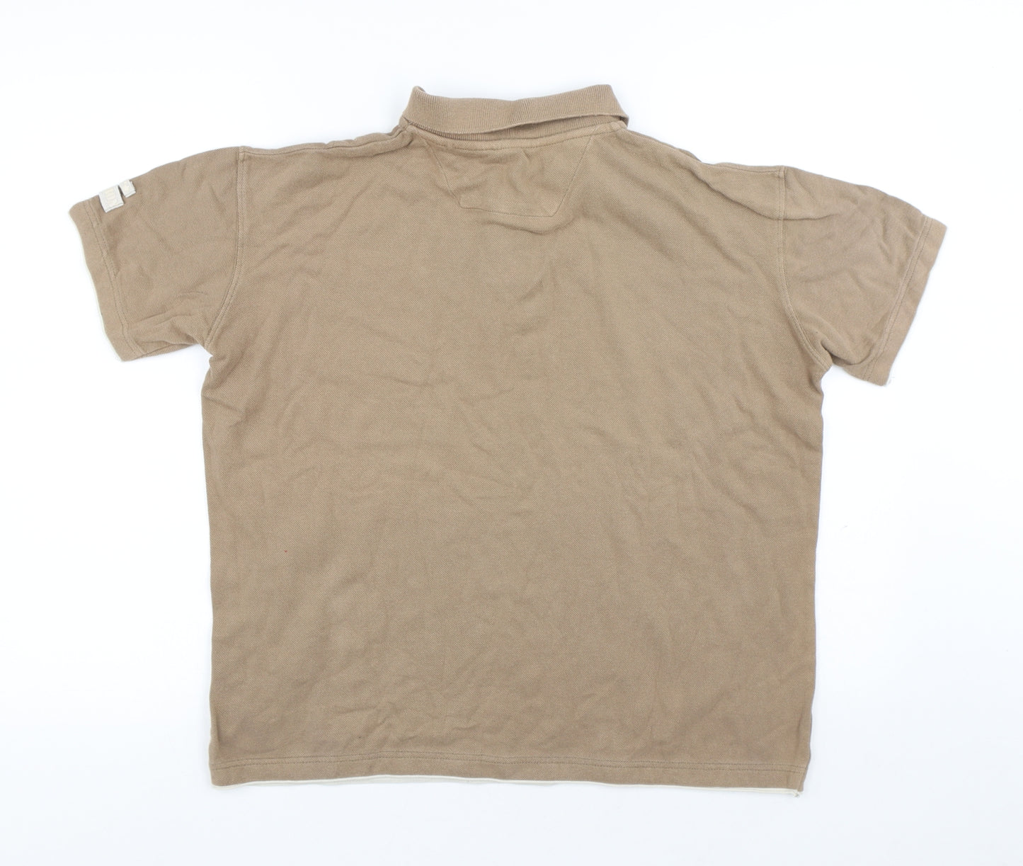 Canadian bear Mens Brown Cotton Polo Size M Collared Button