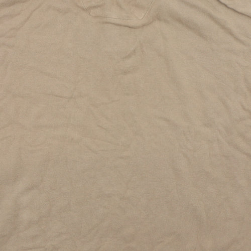 Canadian bear Mens Brown Cotton Polo Size M Collared Button