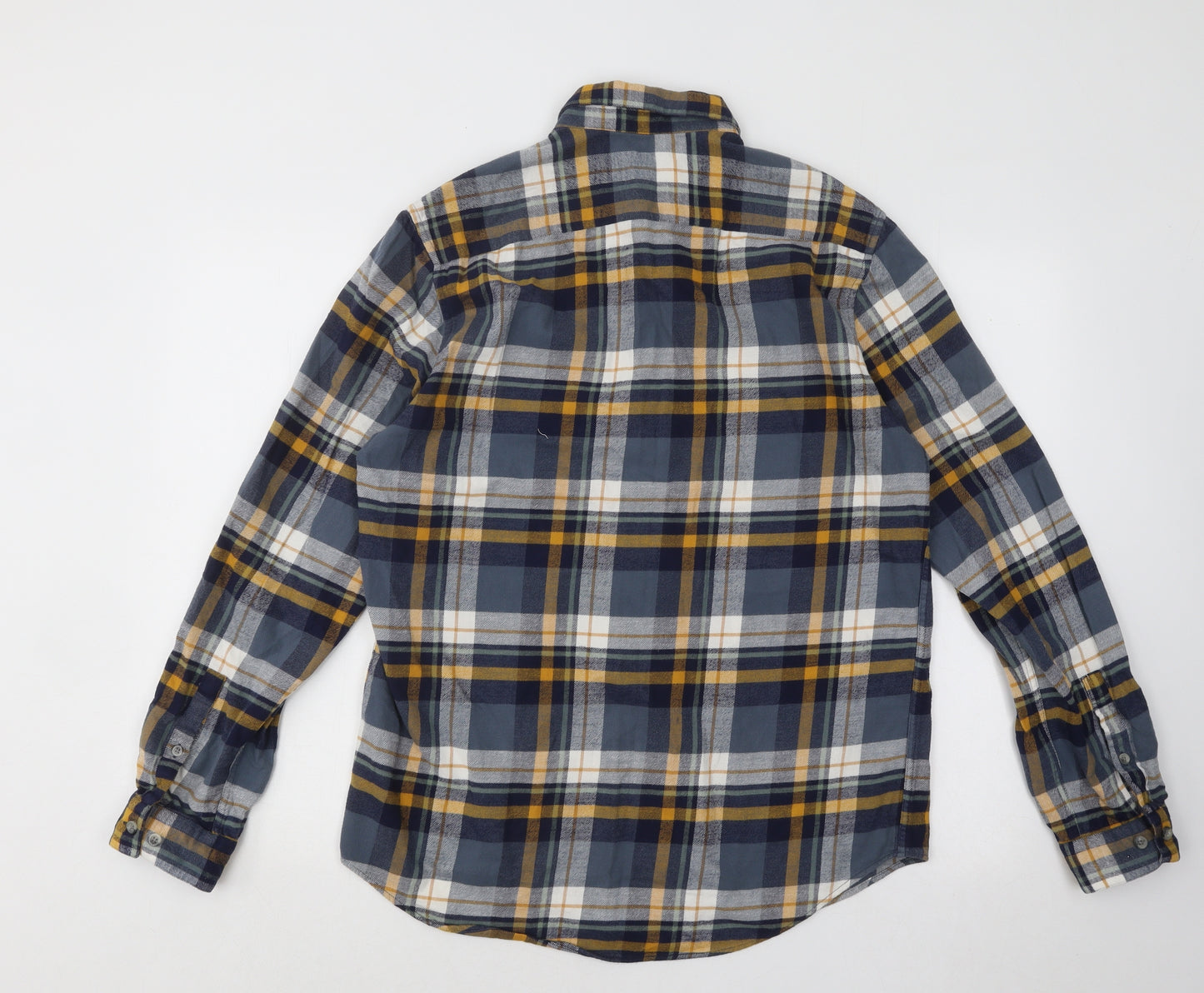 NEXT Mens Multicoloured Plaid Cotton Button-Up Size M Collared Button