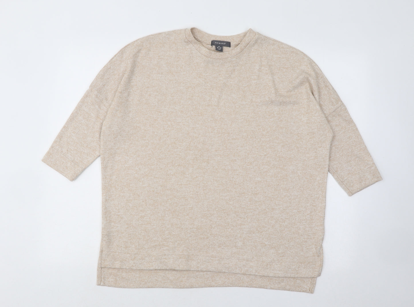 Primark Womens Beige Round Neck Polyester Pullover Jumper Size 6