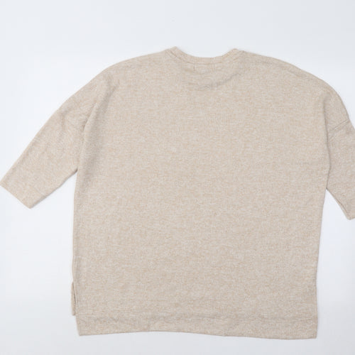 Primark Womens Beige Round Neck Polyester Pullover Jumper Size 6