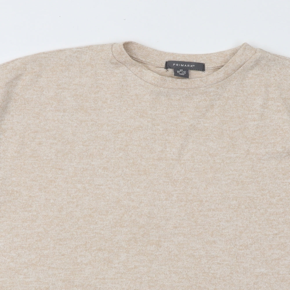 Primark Womens Beige Round Neck Polyester Pullover Jumper Size 6