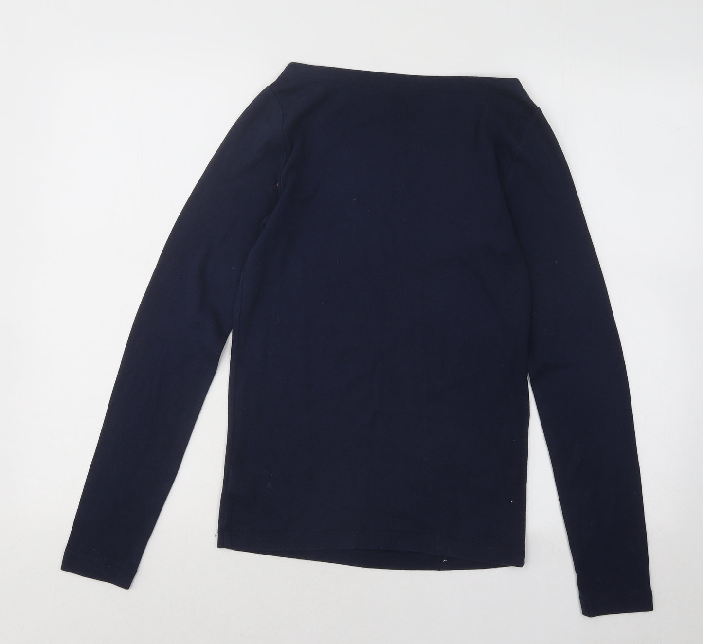 Gap Womens Blue Cotton Basic T-Shirt Size S Boat Neck