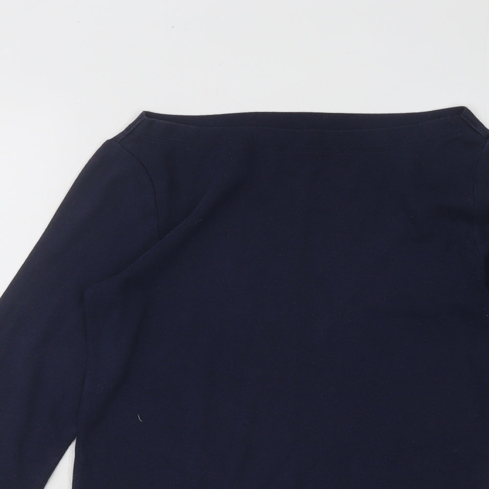 Gap Womens Blue Cotton Basic T-Shirt Size S Boat Neck