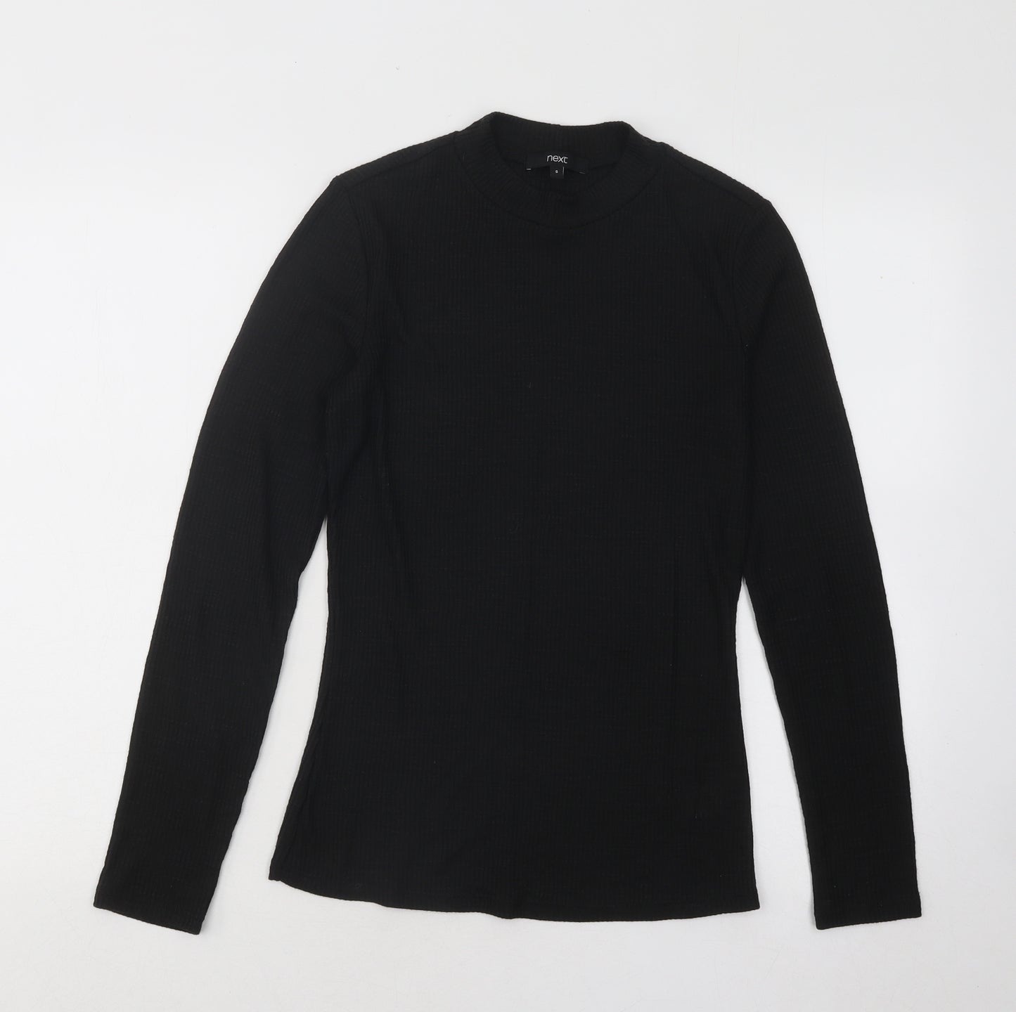 NEXT Womens Black Mock Neck Polyester Pullover Jumper Size 8 - Ribbed
