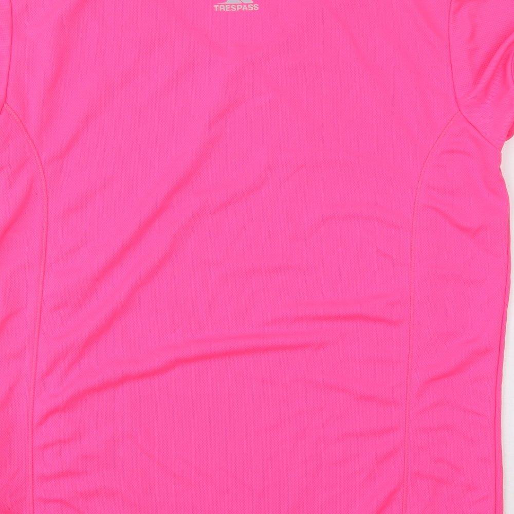 Trespass Womens Pink Polyester Basic Tank Size L V-Neck Pullover