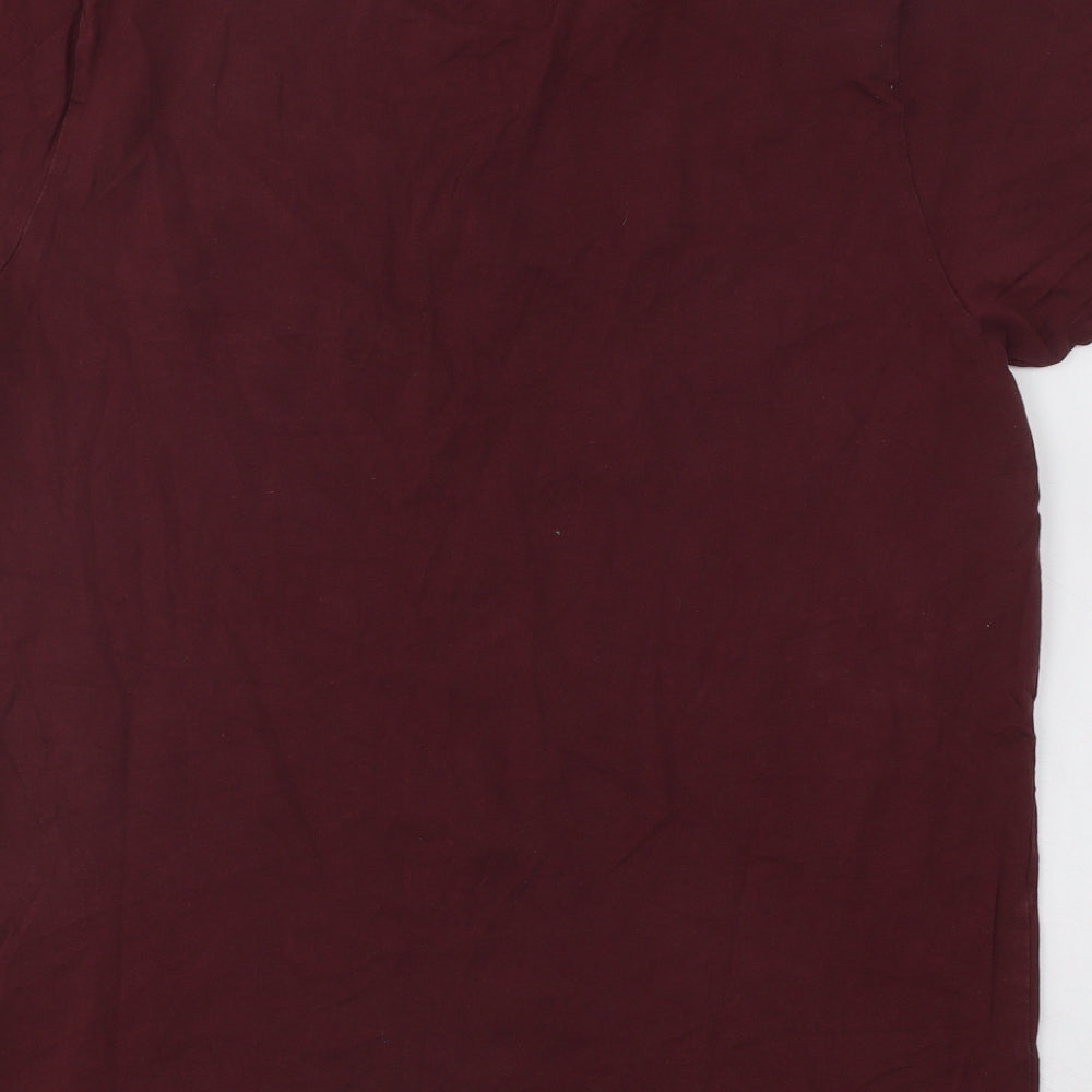 JACK & JONES Mens Red Cotton T-Shirt Size XL Round Neck