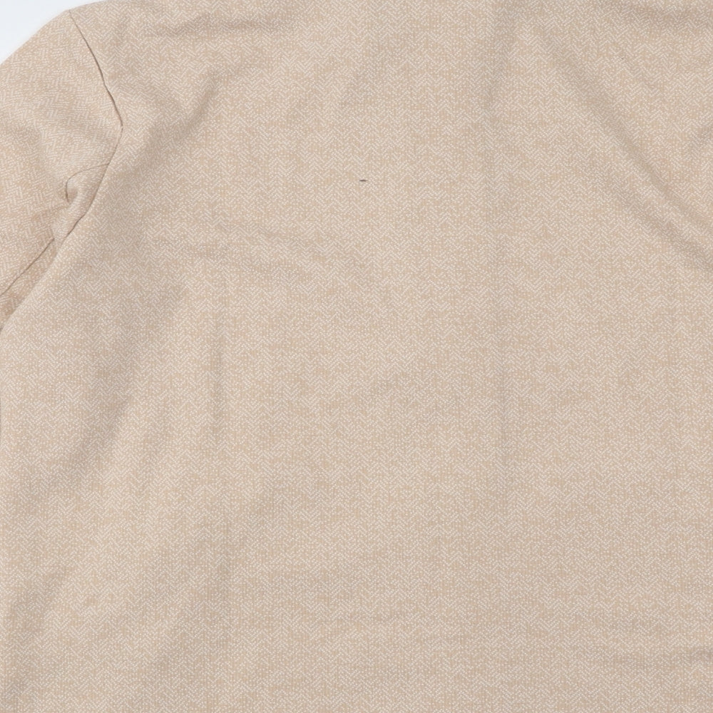 Damart Womens Beige Geometric Polyester Full Zip Sweatshirt Size 14 Zip