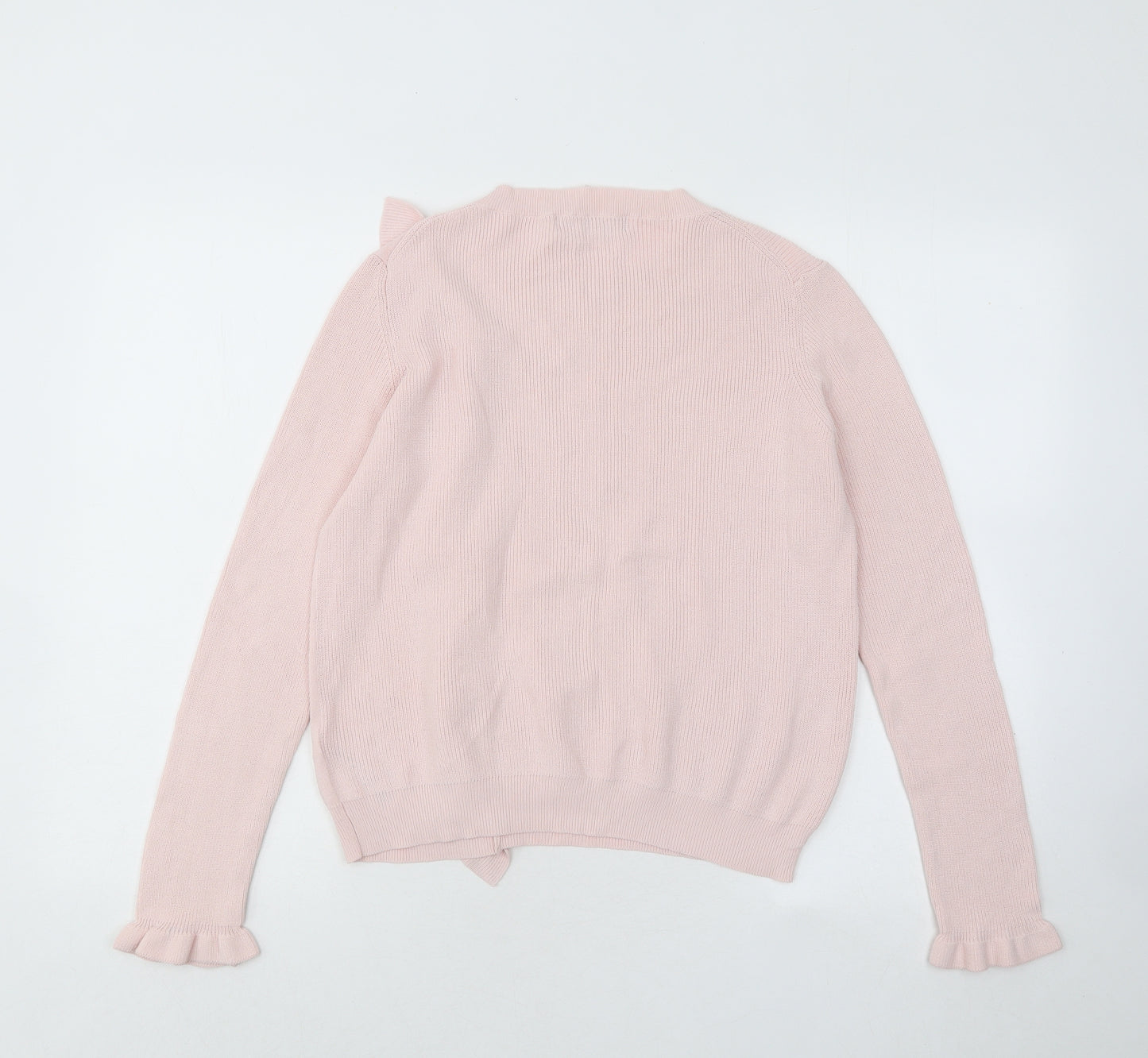 Marks and Spencer Womens Pink Round Neck Viscose Pullover Jumper Size 12