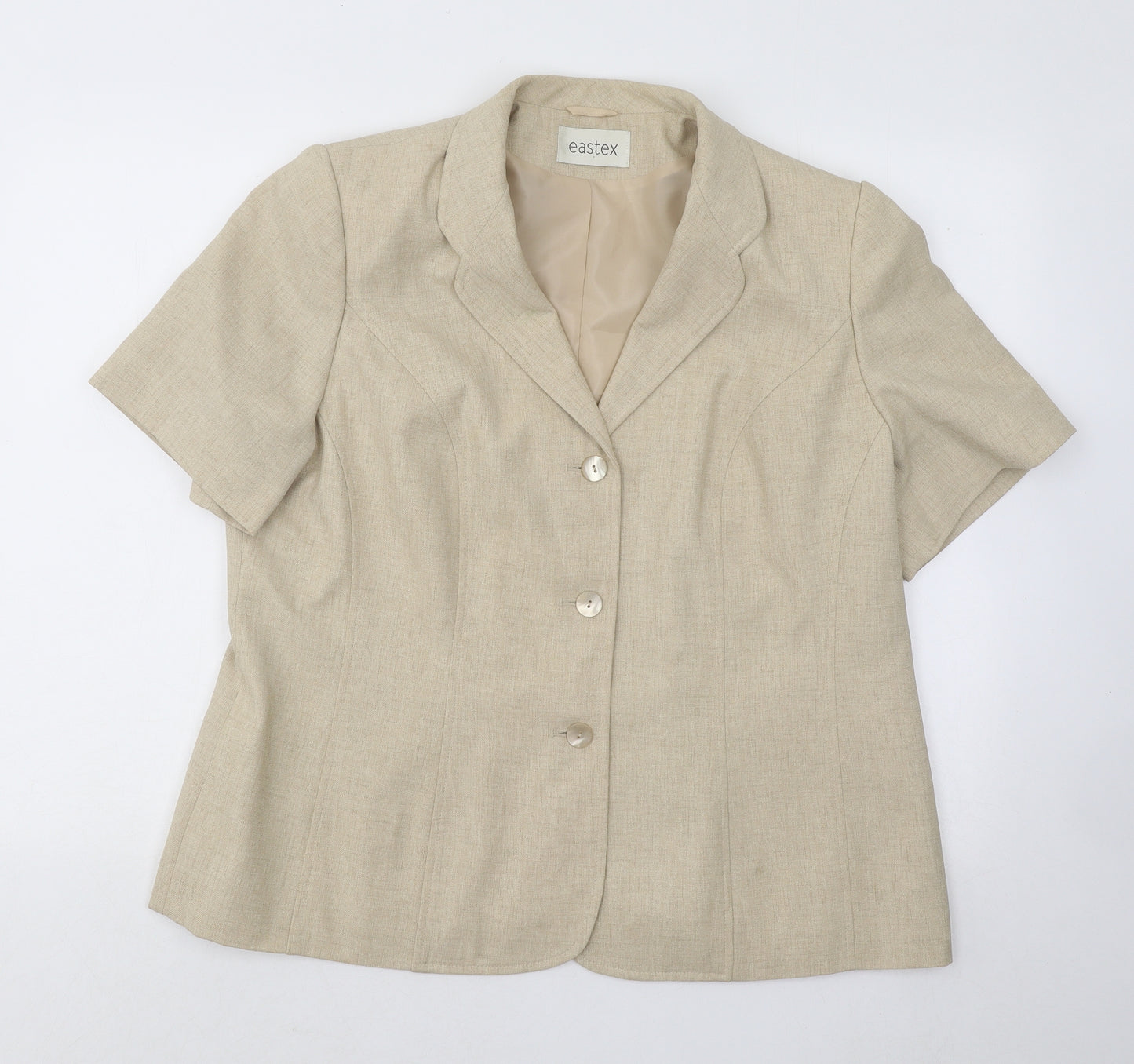 Eastex Womens Beige Jacket Blazer Size 18 Button