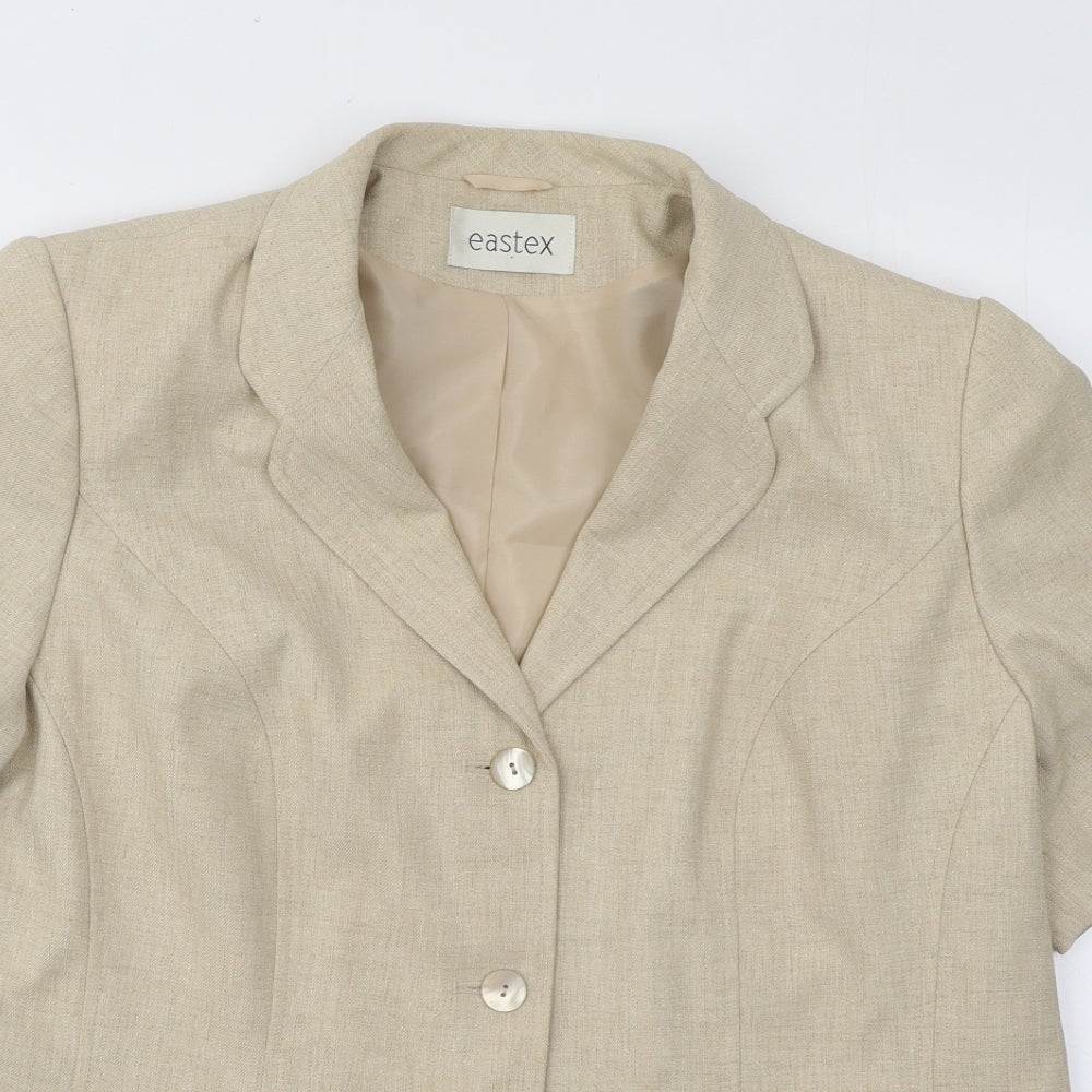 Eastex Womens Beige Jacket Blazer Size 18 Button