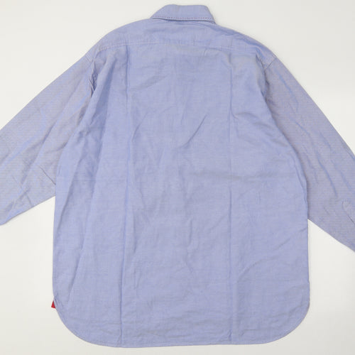 Code Mens Blue Cotton Button-Up Size 16.5 Collared Button