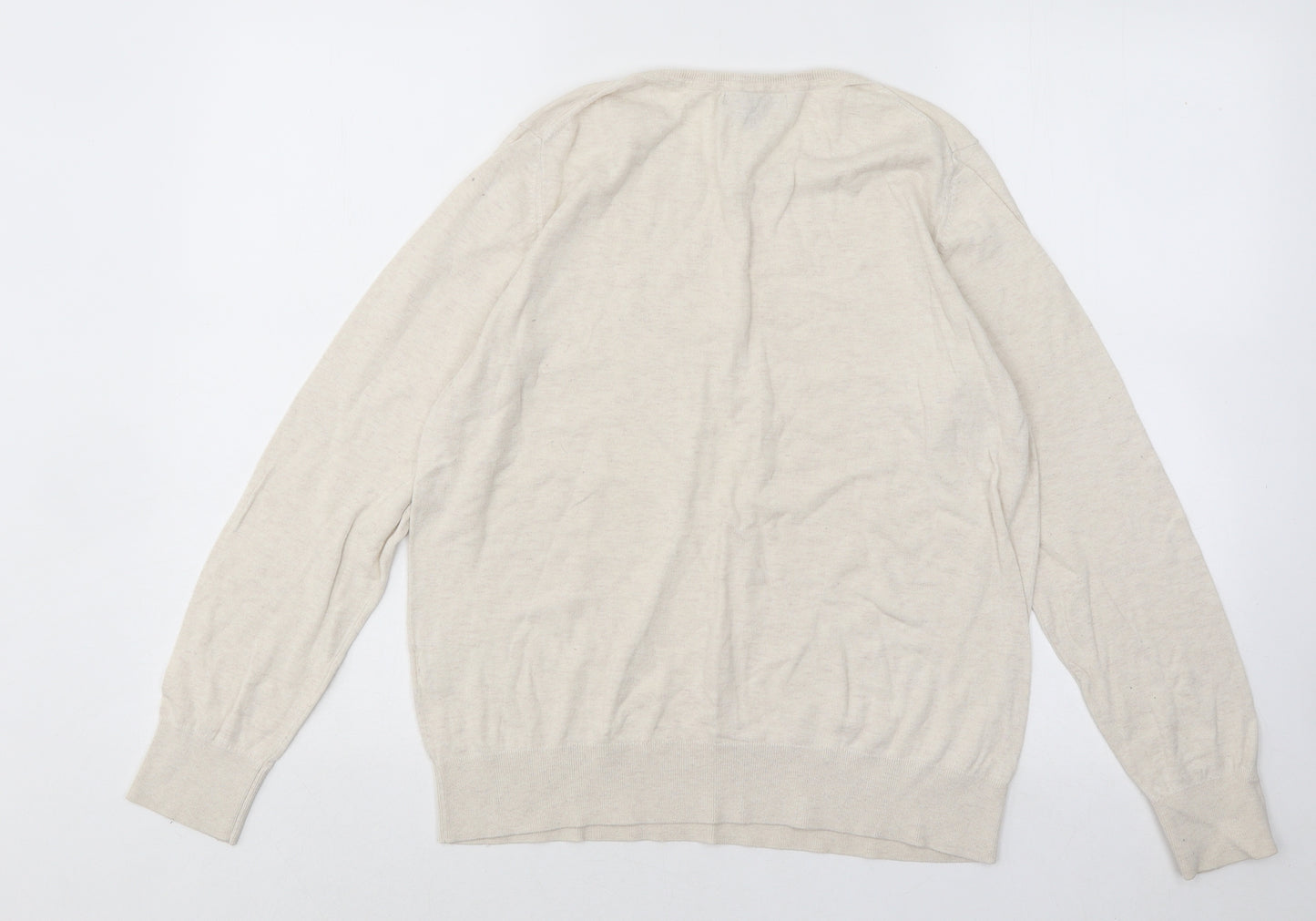 Banana Republic Womens Beige Roll Neck Cotton Pullover Jumper Size L