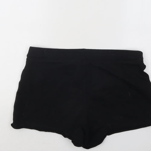 Gap Womens Black Cotton Hot Pants Shorts Size L Regular Drawstring