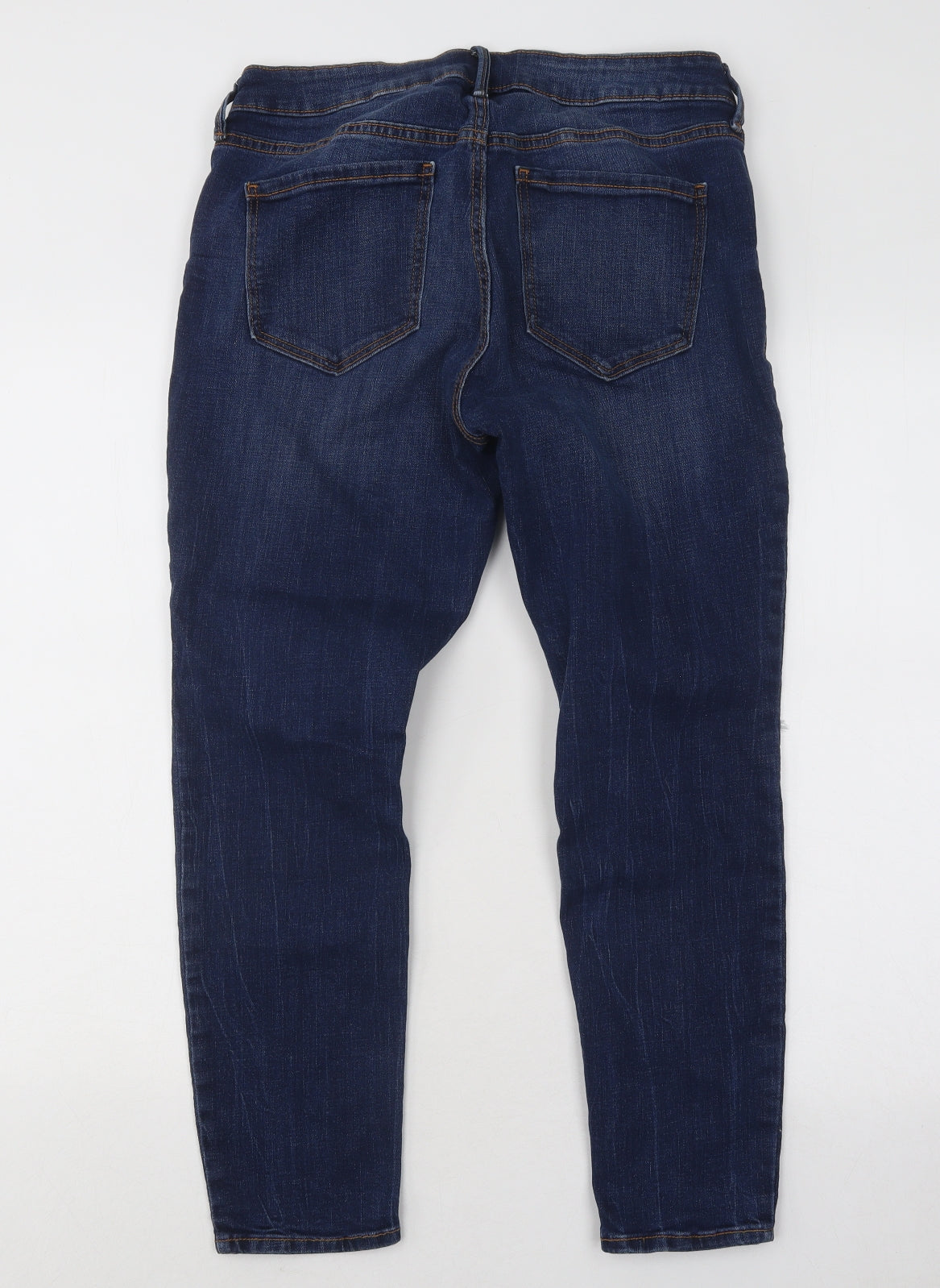 Old Navy Womens Blue Cotton Skinny Jeans Size 12 L26 in Regular Button