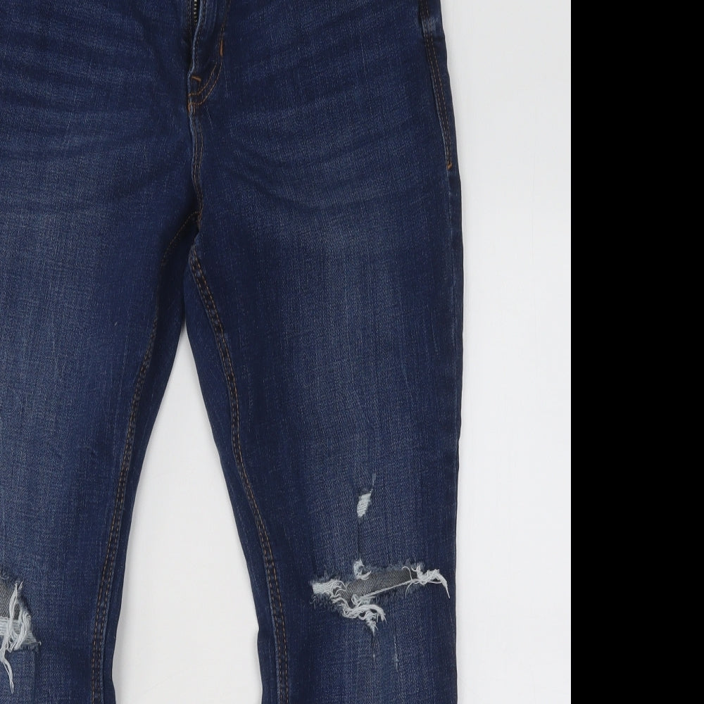 Old Navy Womens Blue Cotton Skinny Jeans Size 12 L26 in Regular Button