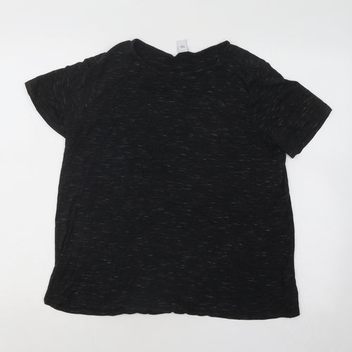 Old Navy Womens Grey Geometric Viscose Basic T-Shirt Size M Round Neck