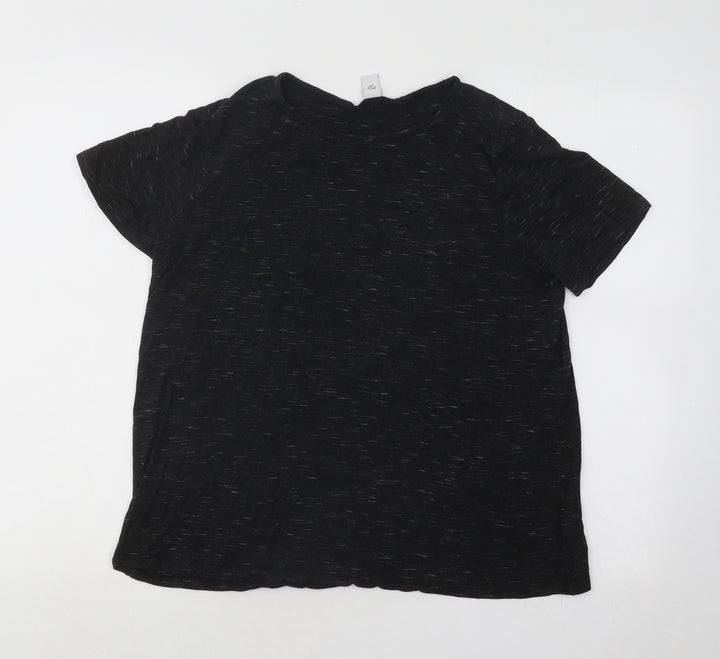 Old Navy Womens Grey Geometric Viscose Basic T-Shirt Size M Round Neck