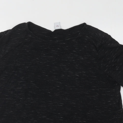 Old Navy Womens Grey Geometric Viscose Basic T-Shirt Size M Round Neck