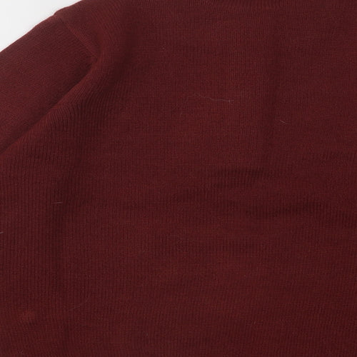 Damart Womens Red Mock Neck Acrylic Pullover Jumper Size 8