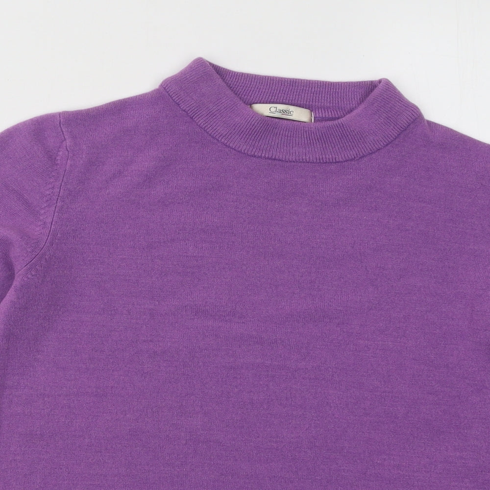 Marks and Spencer Womens Purple Mock Neck Acrylic Pullover Jumper Size 10