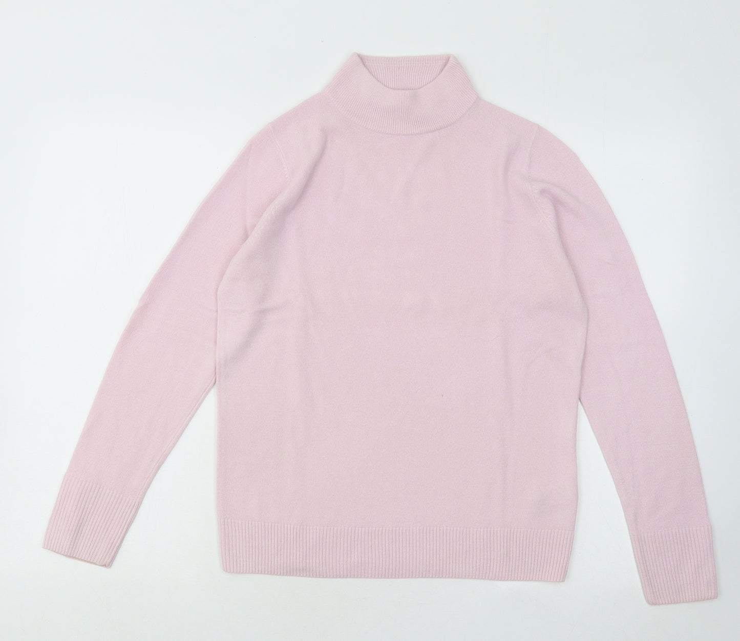 Marks and Spencer Womens Pink Mock Neck Acrylic Pullover Jumper Size 10