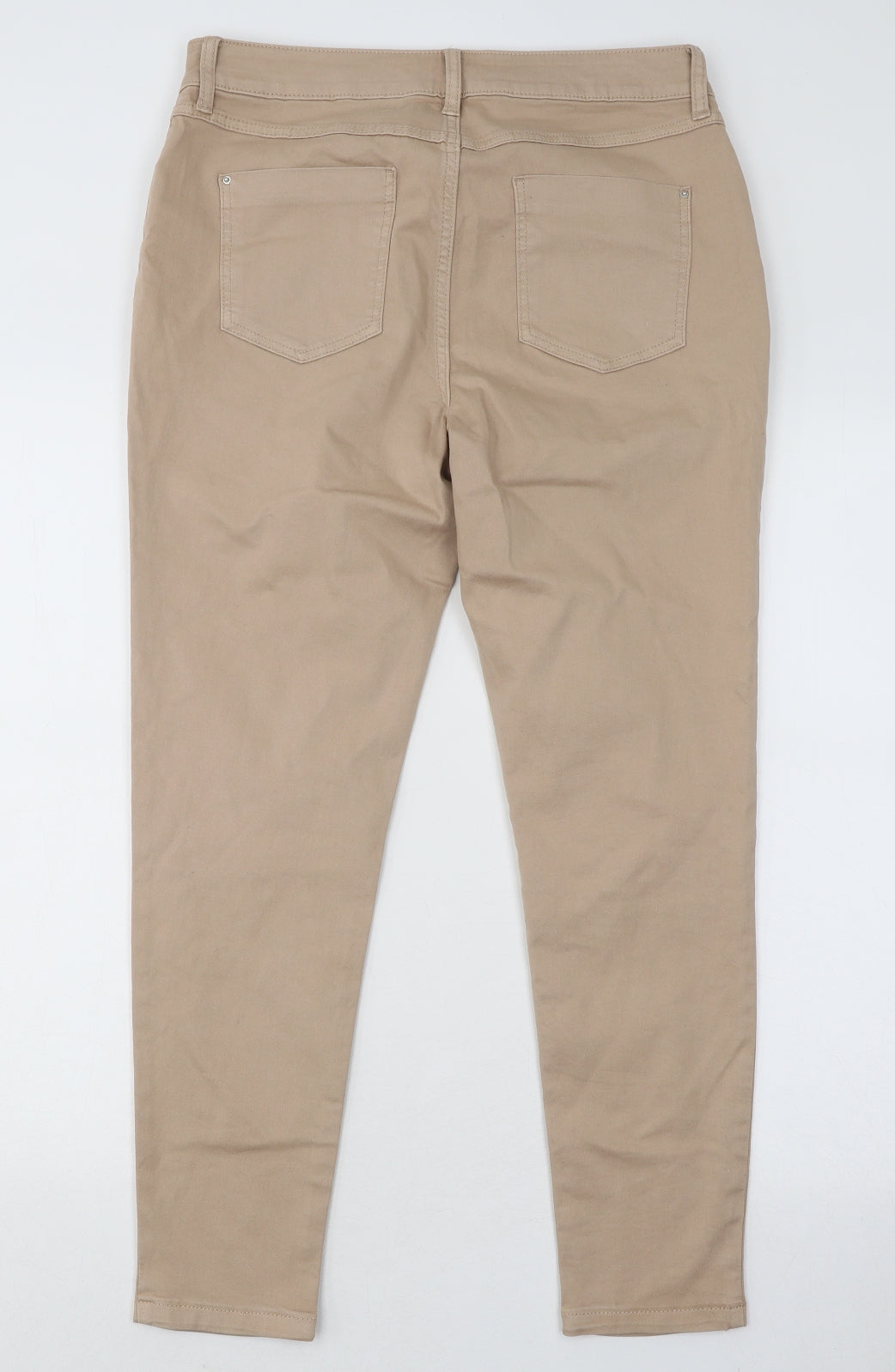 Marks and Spencer Womens Brown Cotton Skinny Jeans Size 12 L26 in Regular Button