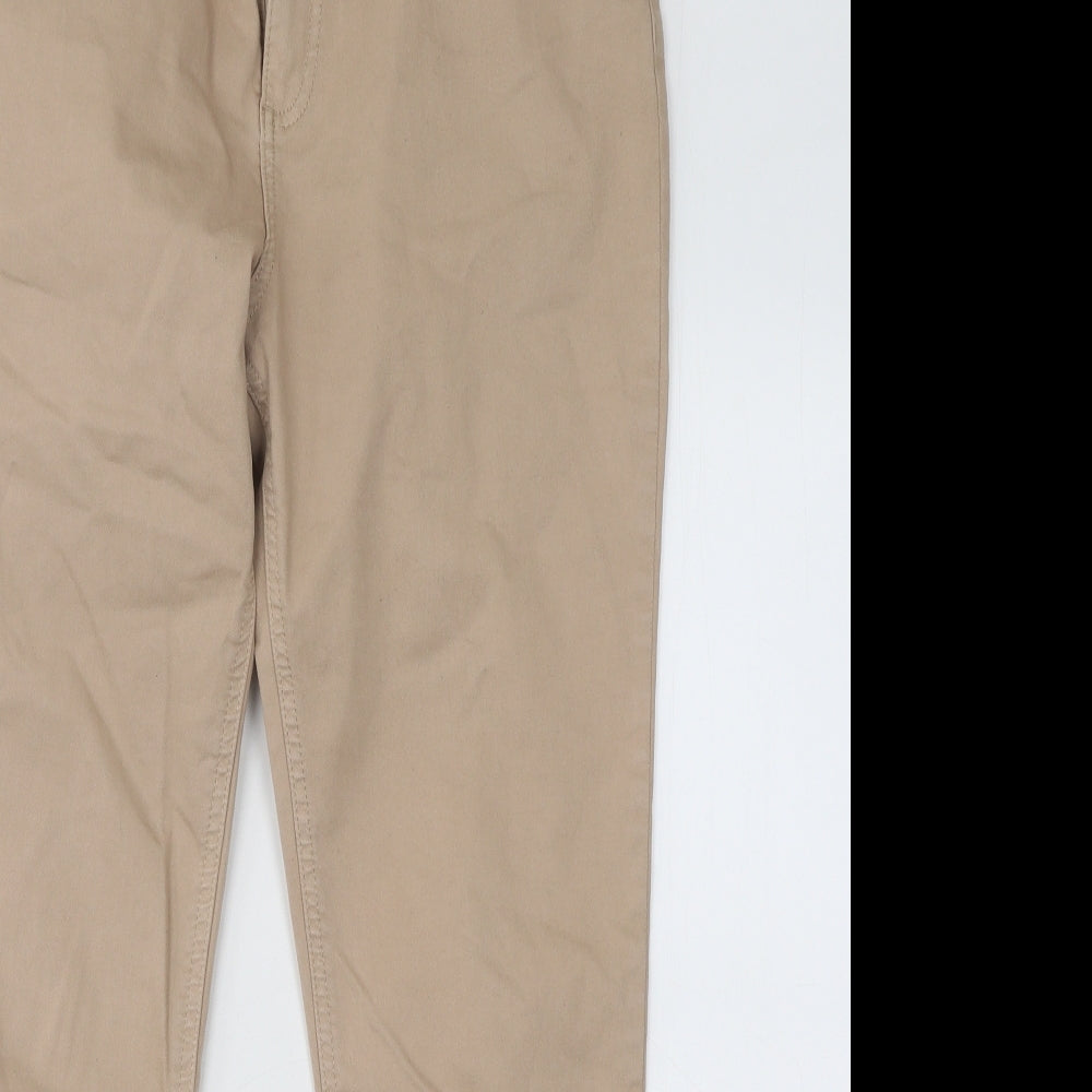 Marks and Spencer Womens Brown Cotton Skinny Jeans Size 12 L26 in Regular Button