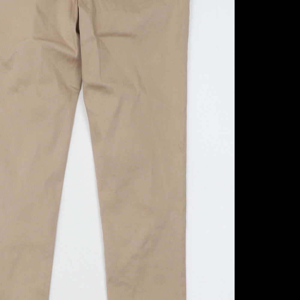 Marks and Spencer Womens Brown Cotton Skinny Jeans Size 12 L26 in Regular Button