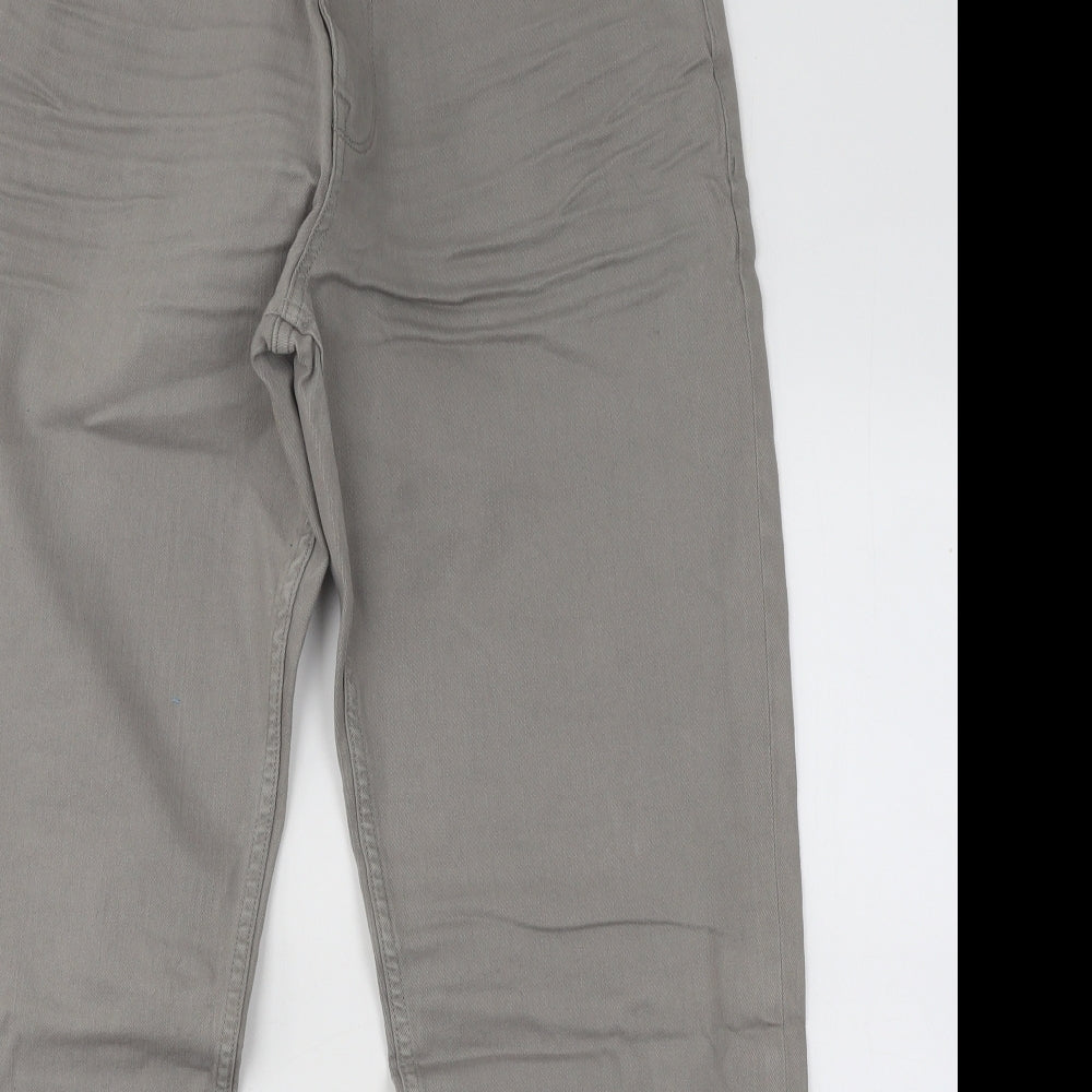 George Mens Grey Cotton Straight Jeans Size 36 in L30 in Regular Button