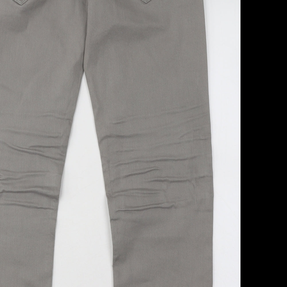 George Mens Grey Cotton Straight Jeans Size 36 in L30 in Regular Button