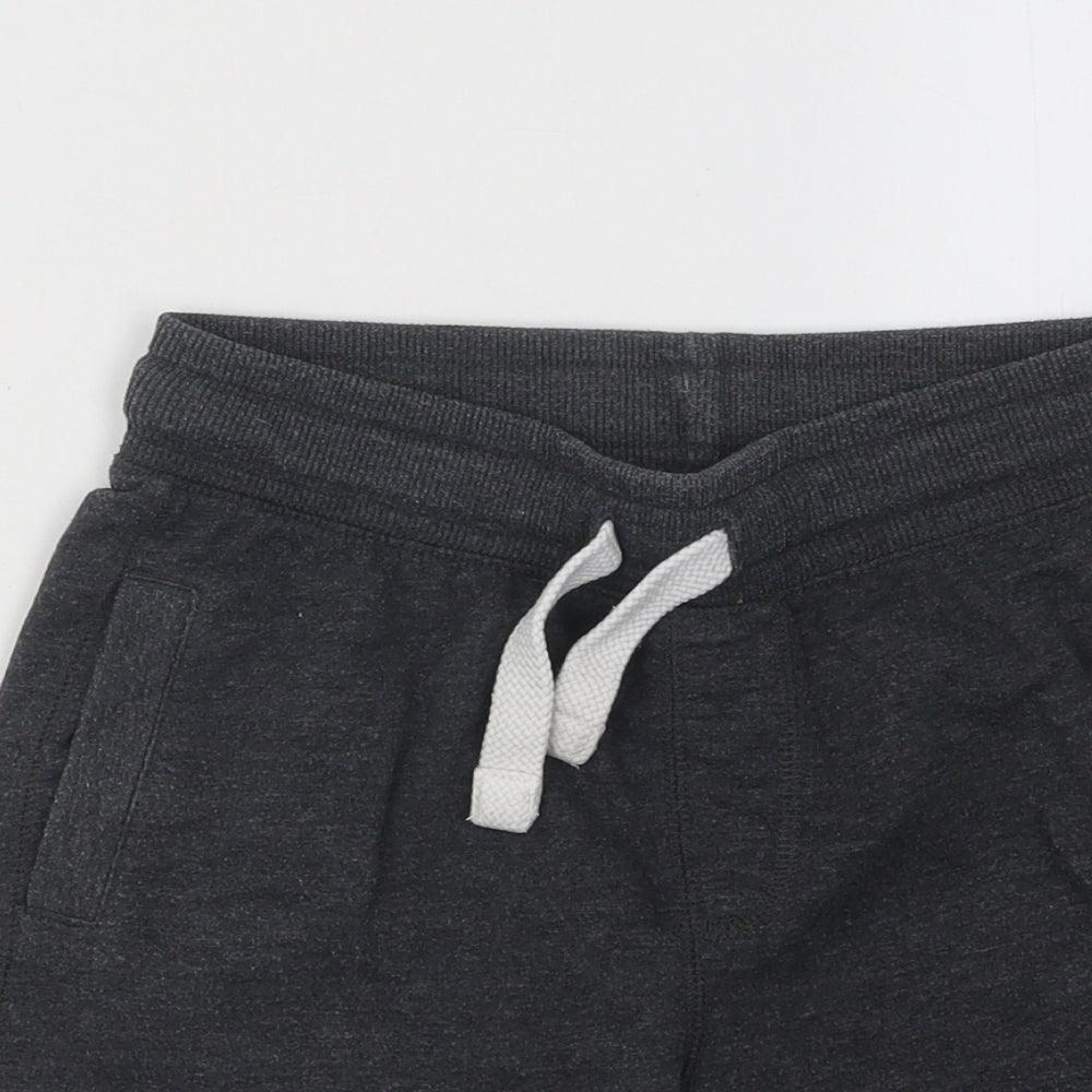 F&F Boys Grey Cotton Sweat Shorts Size 8-9 Years Regular Drawstring - 58